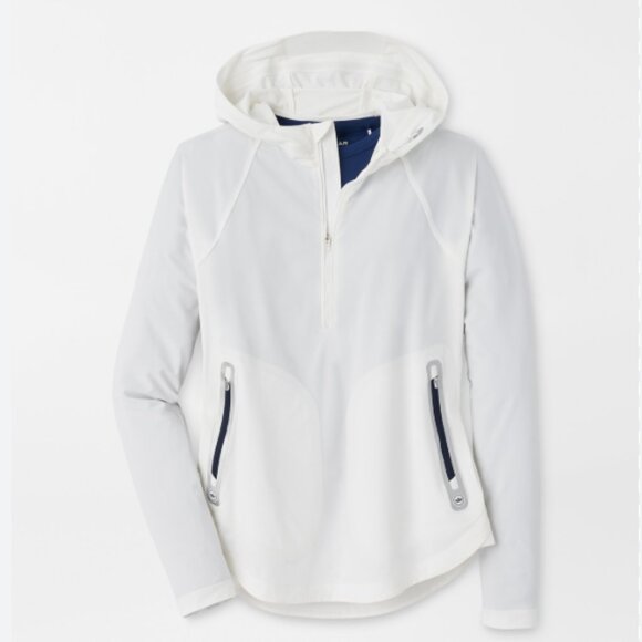 Peter Millar Jameson Popover Hooded Jacket White Size Small NWT - Picture 3 of 8